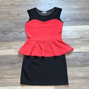 Pink and Black Body- Con Dress